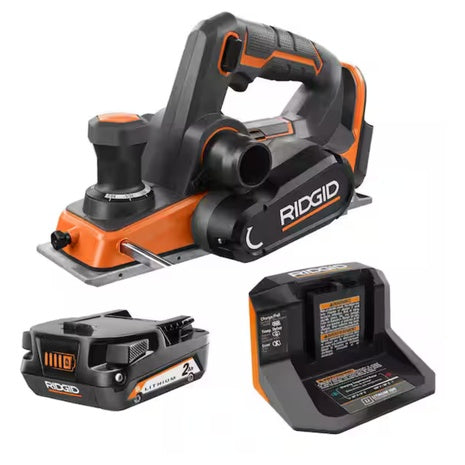 RIDGID 18V 3-1/4" Planer Kit W/ Dust Bag, Battery & Charger