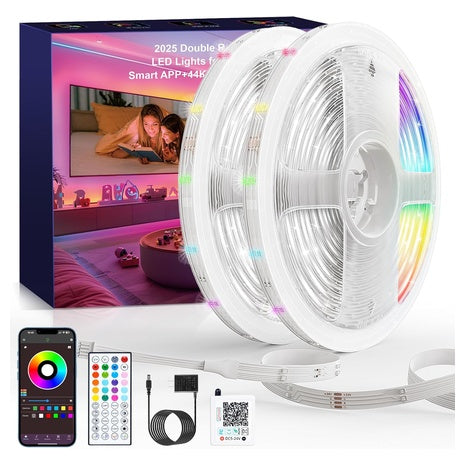 100FT Double Row LED Strip Lights with Music Sync