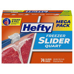 74-Count Hefty Slider Freezer Kitchen Quart Storage Bags