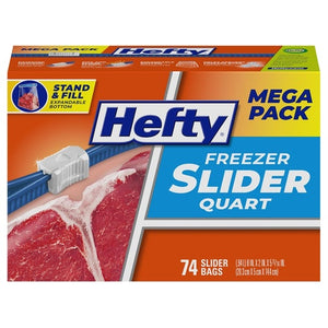 74-Count Hefty Slider Freezer Kitchen Quart Storage Bags