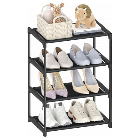 4 Tier Small Narrow Stackable Storage Organizer Shoe Rack