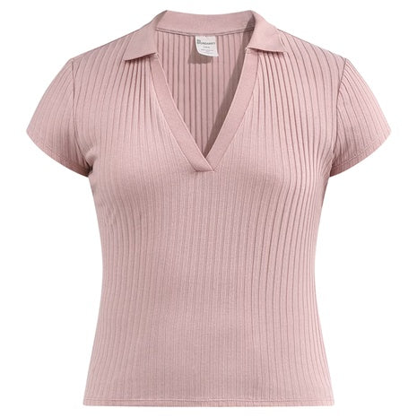 No Boundaries Women's Johnny Collar Polo Shirt