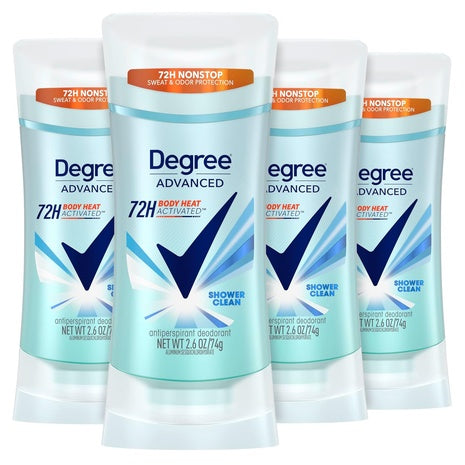 4-Pack Degree Women Shower Clean Antiperspirant Deodorant