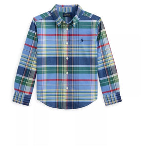 Polo Ralph Lauren Toddler and Little Boys Plaid Brushed Cotton Oxford Shirt