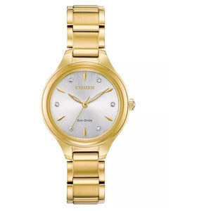 Citizen Eco Drive Women's Corso Diamond-Accent Gold-Tone Stainless Steel Bracelet Watch