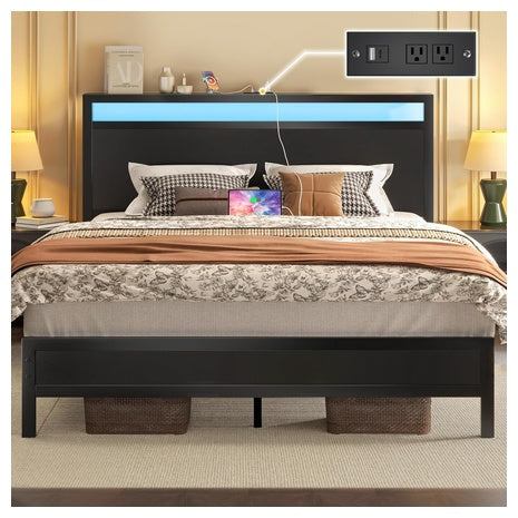 Fluest Queen Bed Frame With Headboard & Footboard