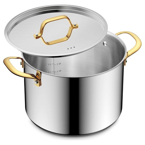6-Qt, 8-Qt & 12-Qt Stainless Steel Stockpots on Sale