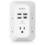 5-Outlet Wall Charger with 4 USB Ports