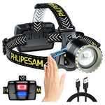 150,000 LM Rechargeable IP68 Waterproof LED Headlamp