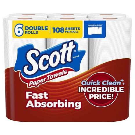 18 Double Rolls (=36 Reg) Scott Paper Towels