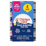 4 Cans Chicken of the Sea No Drain Solid White Albacore Tuna