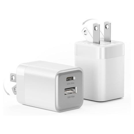 2 Pack 30W Dual Port USB-C Wall Chargers