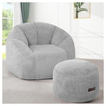 Oversized Bean Bag Chair with Ottoman (5 Colors)