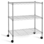 3-Shelf Heavy-Duty Rolling Wire Shelving Unit