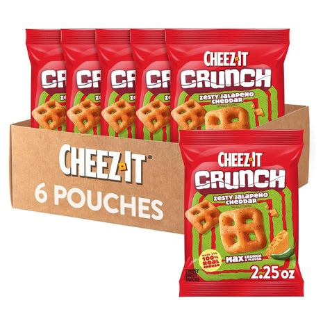 6 Bags Cheez-It Crunch Jalapeno Cheddar Snack Crackers (OK-D)