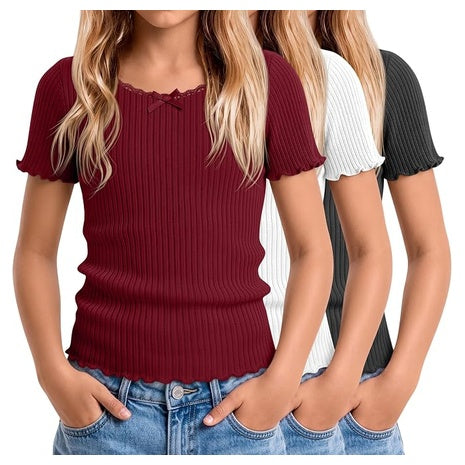 3-Pack Girls' Short Sleeve T Shirts (Various)