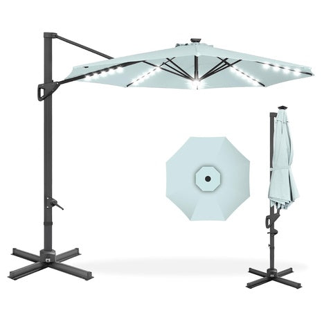 Best Choice Products 10ft Solar LED Cantilever Patio Umbrella (Various)