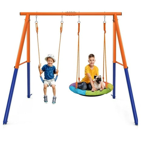 Heavy Duty Frame Metal Swing Set