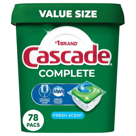 78 Cascade Dishwasher Detergent Pacs