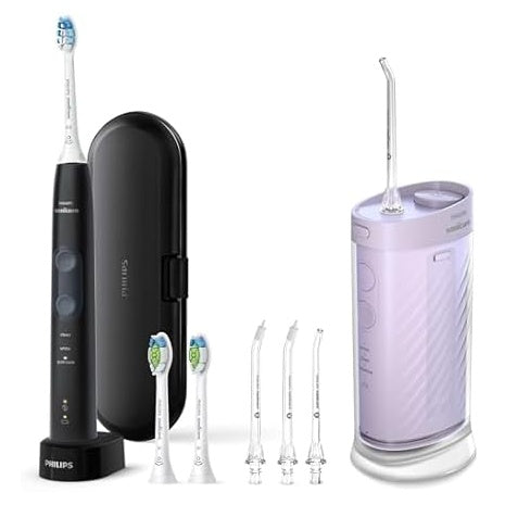 Philips Sonicare ProtectiveClean 5300 Rechargeable Electric Toothbrush & Compact Flosser Bundle