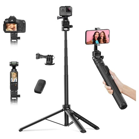 70" Extendable Tripod & Selfie Stick For Action Cameras