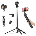 70" Extendable Tripod & Selfie Stick For Action Cameras