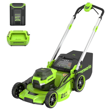 Greenworks 60V 21" Push Lawn Mower With Battery & Charger