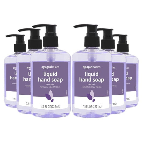 6 Bottles Amazon Basics Original Fresh Liquid Hand Soap