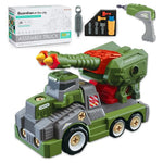 Large Take Apart Army Truck Toy with Electric Drill Assembly