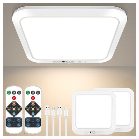 2-Pack Rechargeable Motion Sensor Closet Lights With Remotes