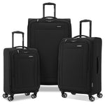Samsonite Saire LTE Softside Expandable Luggage with Spinner Wheels, Black, 3-Piece Set