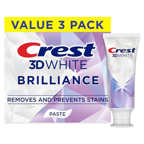 3 Crest 3D White Brilliance Bright Mint Whitening Toothpastes (4.3oz)