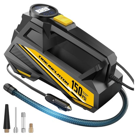 12V Portable Tire Inflator with Digital Gauge & LED Light