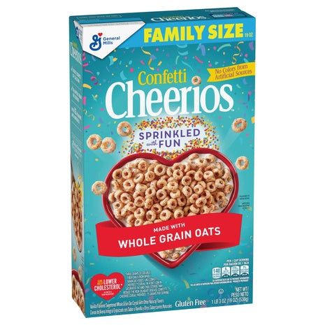 Family Size Box Confetti Cheerios Breakfast Cereal