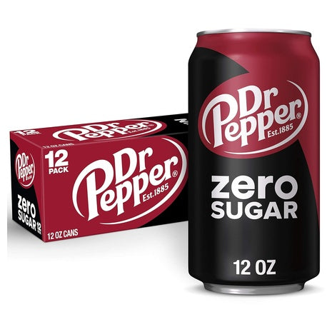 12 Cans Dr Pepper Zero Sugar Soda