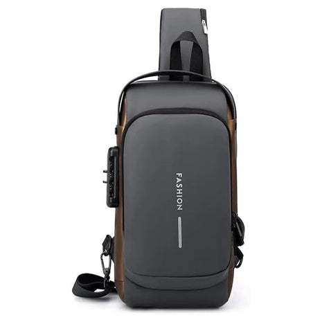 Waterproof Anti-Theft PU Leather Crossbody Travel Sling Bag With Lock