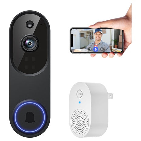 1080p AI Human Detection Smart Video Wireless Doorbell Receiver Camera