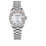 Stuhrling Lineage Women's Quartz Stainless Steel Mother Of Pearl Dial Crystal Bezel Watch