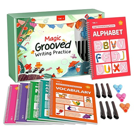 6 Reusable Grooved Writing Practice Books