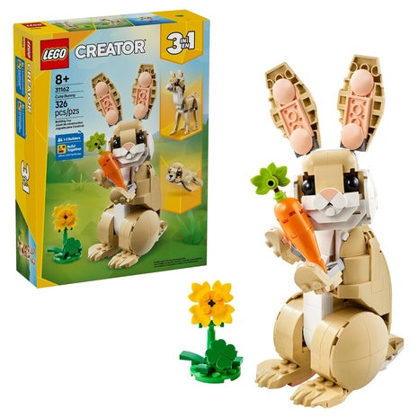 LEGO Creator 3-in-1 Cute Bunny Building Toy Kit