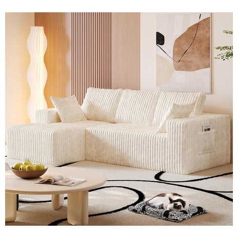 ATOGAMATUY 96" L-Shape Sectional Boneless Couch