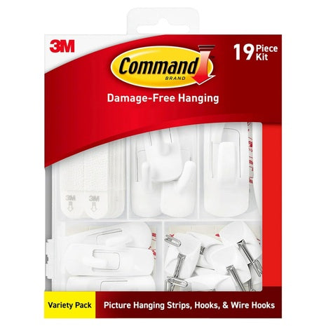 24 Command Assorted Hanging Strips & Hooks Variety Pack
