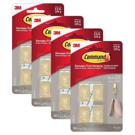 16 Command Brass Metallic Hooks