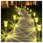 10-Pack Eyrosa Waterproof Stainless Steel Solar Outdoor Lights Starburst Pattern