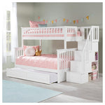 Twin Over Full Staircase Bunk Bed With Trundle