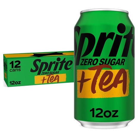 12 Cans Sprite + Tea Zero Sugar Lemon-Lime Tea Soda