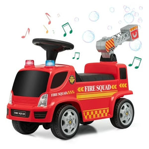 Kids Ride On Fire Truck With Music & Bubble Maker