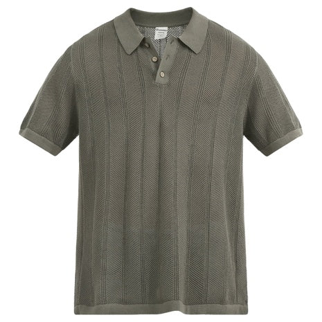 Men's Drop Needle Stich Polo Sweater (7 Colors)