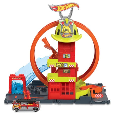 Hot Wheels City Fire Station with Loop & Car