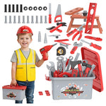 58 Piece Kids Tool Set with Toy Drill & Toolbox
